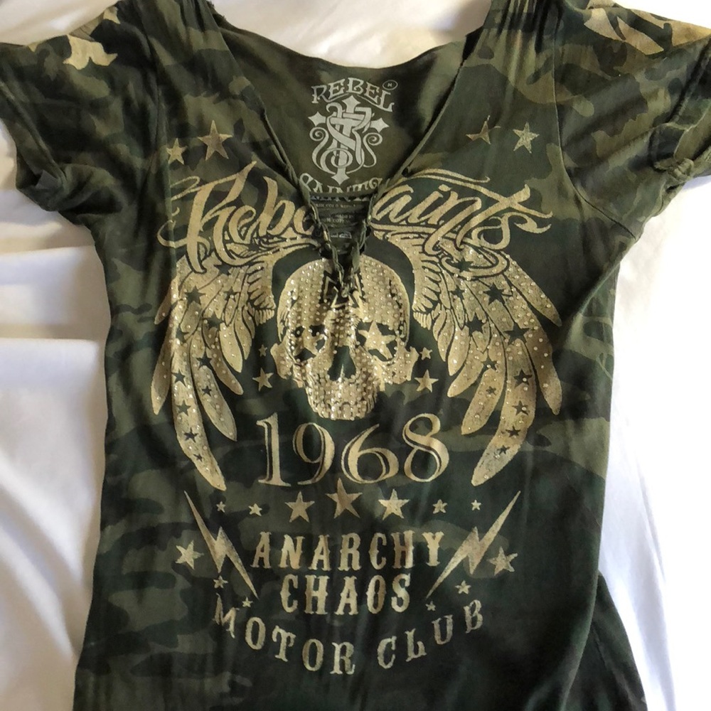 Camo colored tee -rebel saints